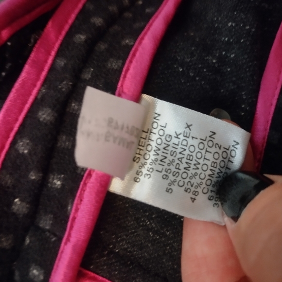 DIANE VON FURSTENBERG Black and Grey Textured Wool Blend Blazer size 4 - Picture 8 of 10